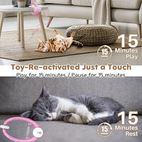 Interactive Cat Toys Rechargeable, Feather Toy for Indoor Cat, Hanging Retractable Teaser Toy, Automatic Kitten Play Chase Exercise Toys with Three Plush Mouse, USB Powered (Pink)