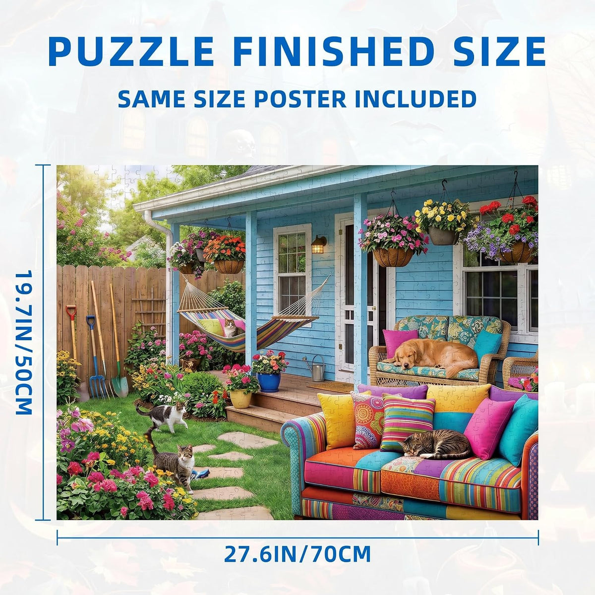 Nattork Jigsaw Puzzle 1000 Pieces for Adults - Garden Cottage - image 2