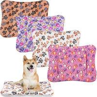 4 Pack Soft Pet Bed Mat Small Dog Crate Fleece – Essentials for Dogs - 30 x 22 Inches / Vivid Color
