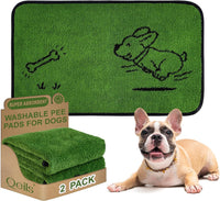 Reusable Puppy Pads, Washable Pee Pads for Dogs 18" x 24" 2 Pack - Bone-Polyester / 18"x30"(Pack of 2)