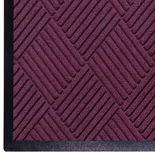 WaterHog Diamond | Commercial-Grade Entrance Mat with Rubber Border – Indoor/Outdoor, Quick Drying, Stain Resistant Door Mat (Bordeaux, 4' x 12')