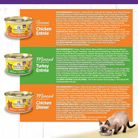 Wellness Complete Health Gravy & Minced Adult Wet Cat Food, Natural, Protein-Rich, Grain-Free, 3 Ounce, 24 Pack, (Chicken & Turkey Lovers Variety Pack)