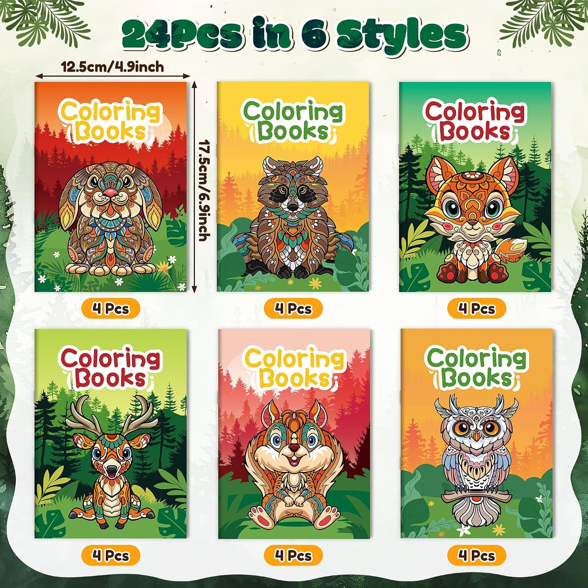 24Pcs Bible Coloring Books Religious Theme DIY Color-in Pages – Fun for Kids & Family - Q-animals Mandala - image 2