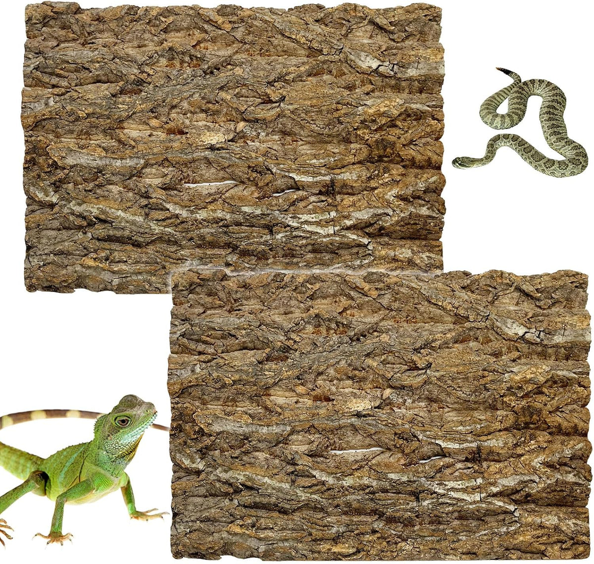 10PCS Cork Tile Background Bark 7.9”Lx7.9”W Reptile Tank Background - 2PCS - 15.7" x 11.8"