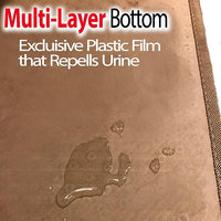 iPrimio Large Cat Litter Trapper Mat w/ Urine/Waterproof Layer - Larger Holes w/ Urine Puppy Pad Option - Cat Litter Mat, Light and Soft (Brown Color)