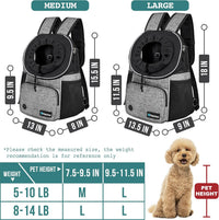 PetAmi Dog Front Carrier Backpack - Medium (15x8x15.5) / Gray - image 3