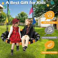 HeyZoo black 40 inch saucer swing with 360 degree swivel for backyard - view 11
