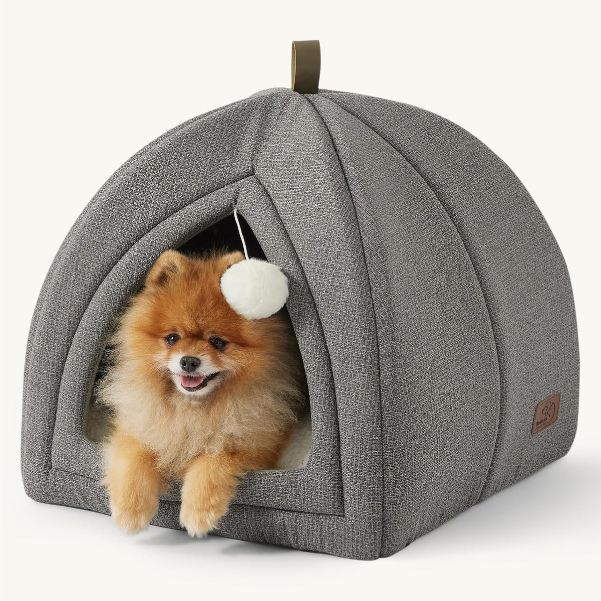 Bedsure 2in1 Cat Beds for Indoor Cats Cave for Kitten with Washable - L(17.3x17.3x17.3) / Grey