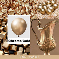 PartyWoo White Balloons 101pcs Matte White Latex Helium Balloons 12 - Gold-g127 - image 2