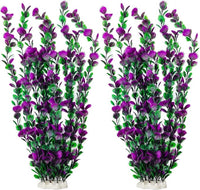 20.47 Inch Tall Aquarium Plants – Large Lifelike Artificial Fish Tank Decorations, 2 Pcs Fish Tank Plants Plastic，Durable & Safe for Freshwater/Saltwater Aquariums (Purple (Style C))