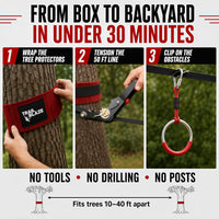 Ninja Warrior Obstacle Course Kids Outside - Red / 50ft Single Line Kit – 8 Obstacles - image 4