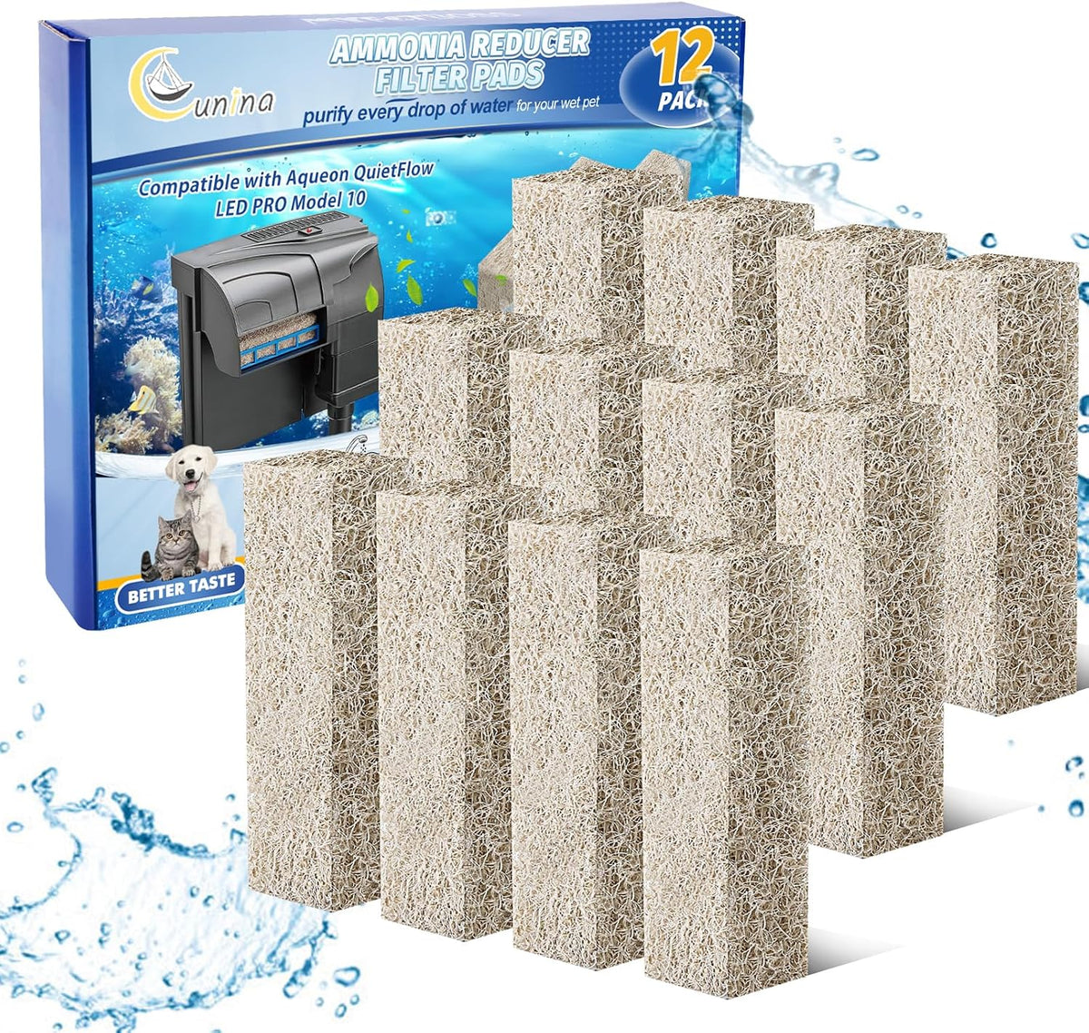 Replacement Filter Cartridges Compatible with Aqueon Quietflow 20 75 – Essentials for Fish - For Model 10, 12 Pack