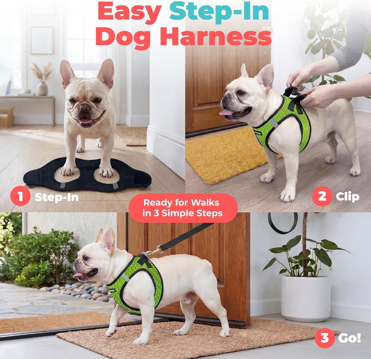 Voyager Step-in Air Dog Vest Harness - Lime Green 2-Tone / L (Chest: 18 - 20.5") - image 2
