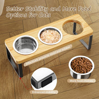 Elevated Cat Bowls with 3 Stainless Steel Bowls - Bamboo 1 PACK - image 3