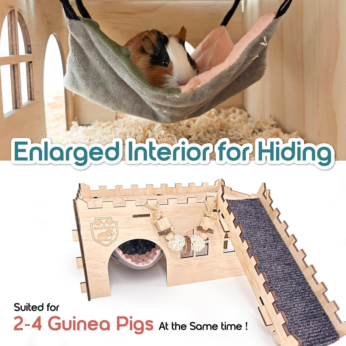 SoulThink Large Guinea Pig Hideout & House - Comfy Hammock - image 4