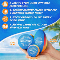 Billeeit. 5Pcs Rainbow Water Skipping Balls Set for Pool - Rainbow - image 3