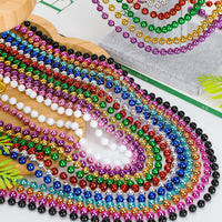 Huskein Bead Necklace, 33" Colorful Mardi Gras Beads Necklaces - 12 Colors / 120 - image 3