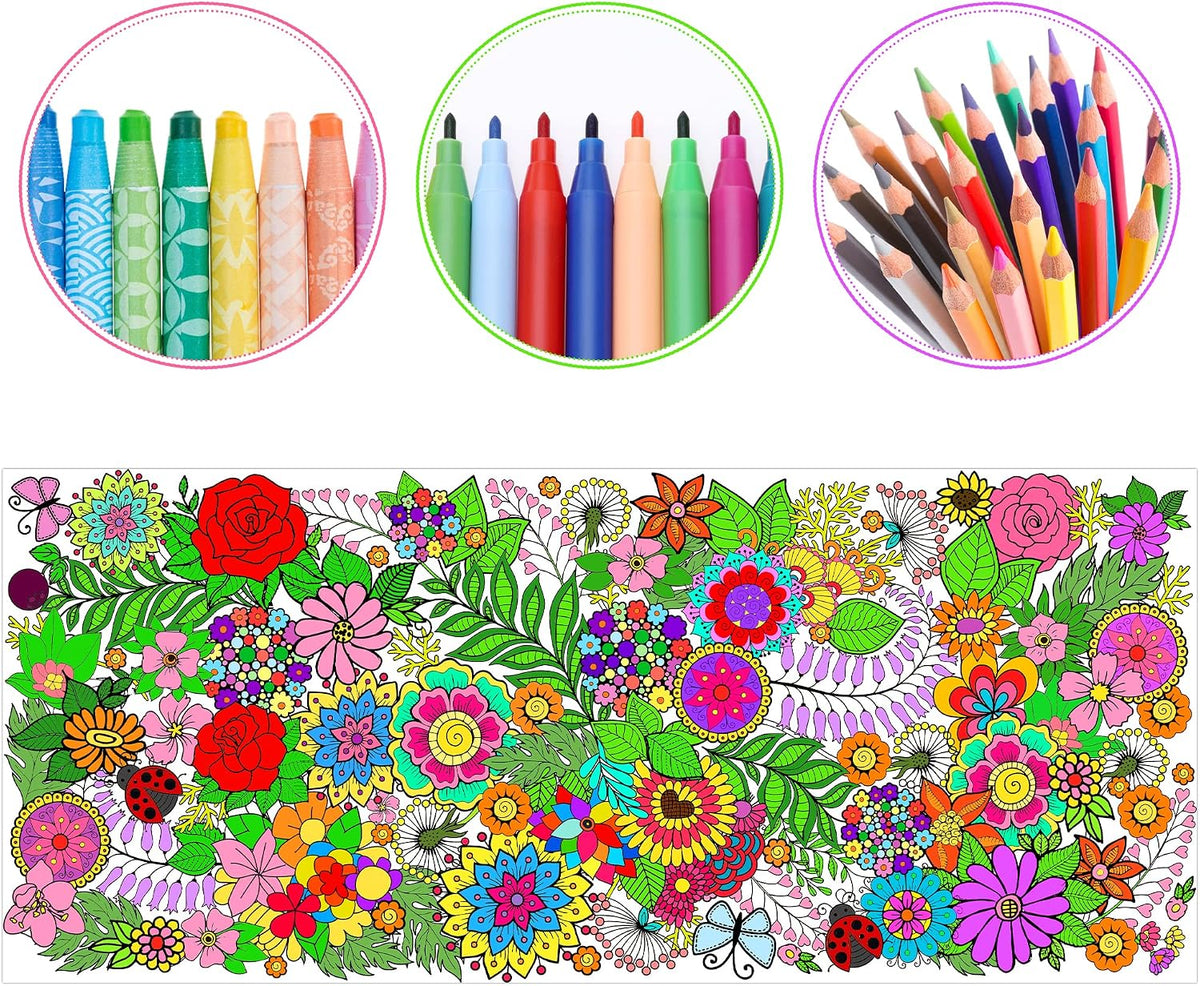 Dvbonike Jumbo Mandala Coloring Poster Giant Flower DIY Drawing Paper - Flower No.2 - image 3