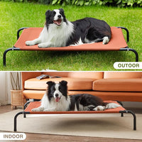 Love's cabin Elevated Cooling Dog Bed for Large Dogs, Portable Indoor & Outdoor Raised Pet Dog Cat Cot, Durable Summer Frame with Breathable Mesh, Terracotta, 48 inches