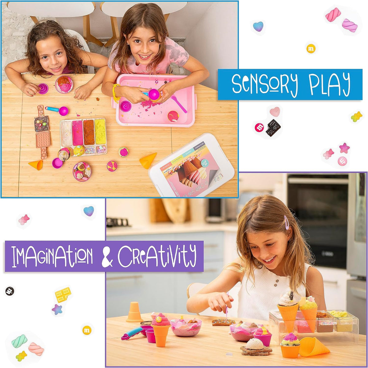 Kipipol Unicorn Sensory Bin for Toddlers 3-4 - Ice Cream Sand Kit - image 3