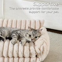 Hollypet Cat Bed Small Dog Orthopedic Couch Beds for Pets up to – Essentials for Cats - 21"L x 15"W x 8"Th / Cream - image 4