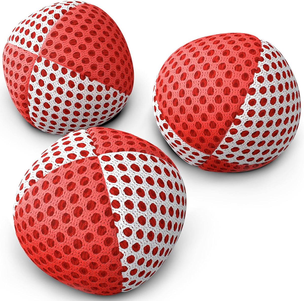 speevers Juggling Balls for Beginners and Professionals Set of 3 - Red - White / 3.2 oz