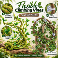 HERCOCCI Reptile Vines, Flexible Jungle Climbing Vines Terrarium Plastic Plants and Leaves Tank - image 4