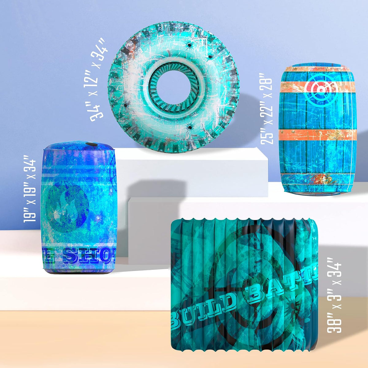 Skywin Inflatable Obstacles, Inflatable Battle Bunkers - 1 Pack / Blue - image 2
