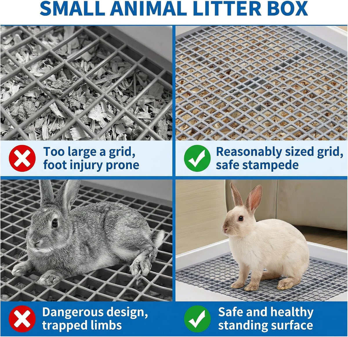 WUWEOT 2 Pack Large Rabbit Litter Box - image 3
