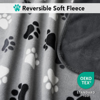 PetAmi Waterproof Dog Blanket, Leakproof Pee Proof Cat Blanket - Paw Print Gray / Large (40x60) - image 4