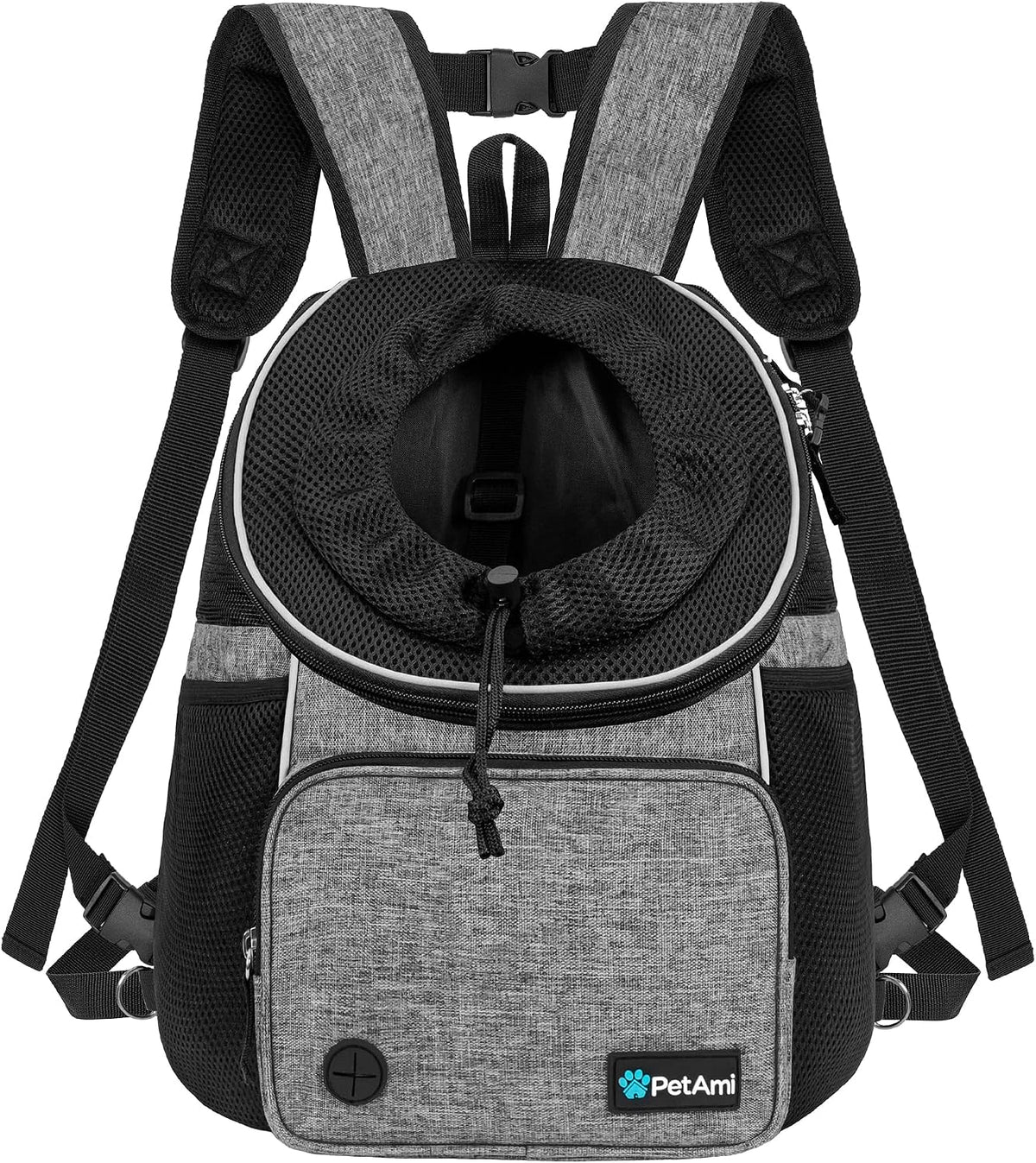 PetAmi Dog Front Carrier Backpack - Medium (15x8x15.5) / Gray