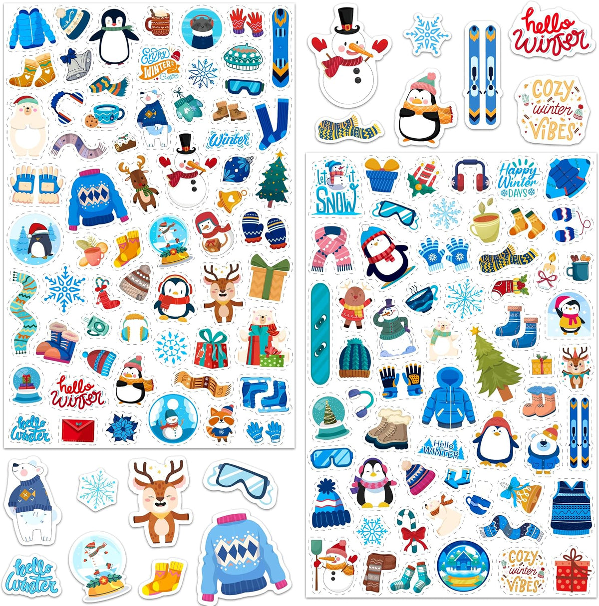 LINAYE 24 Sheets Happy Birthday Stickers, 730 Counts - Winter 24 Sheets