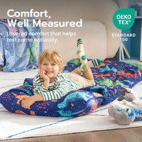 JOIEDOMI Toddler Nap Mat with Removable Pillow and Minky Blanket - Colorful Dinosaur - image 3