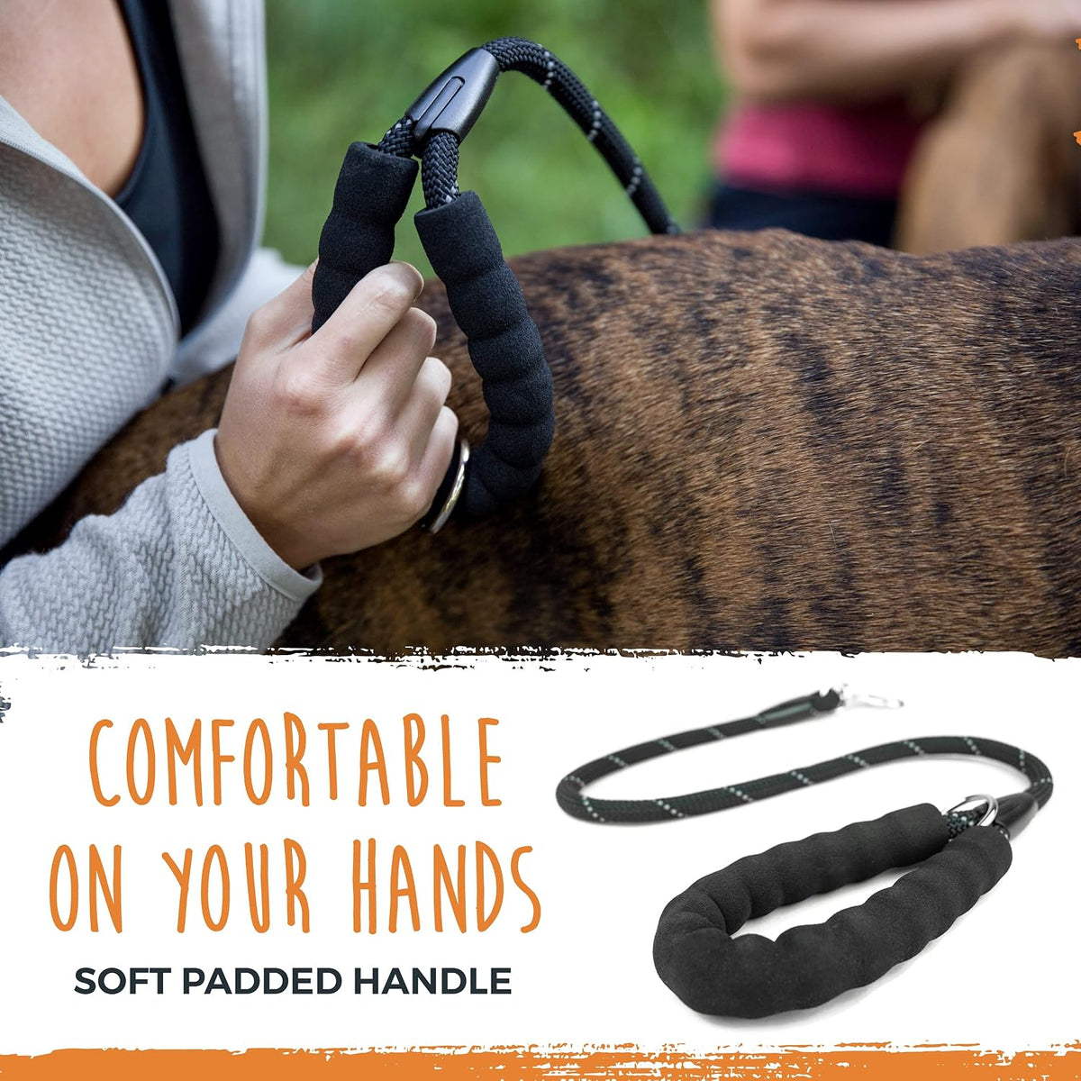 Mighty Paw Double Dog Leash - Double Leash w/ Rope Handle / Standard | Dogs 30+ lbs - image 4