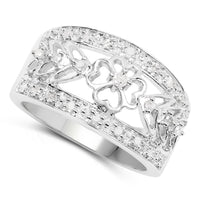0.31 Carat Genuine White Diamond .925 Sterling Silver Ring