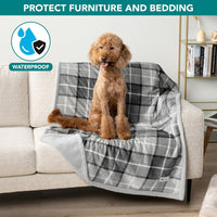 PetAmi Waterproof Dog Blanket for Medium Large Dog Pet, 60x40 - Large 60 X 40 Inches / Plaid Light Grey - image 4