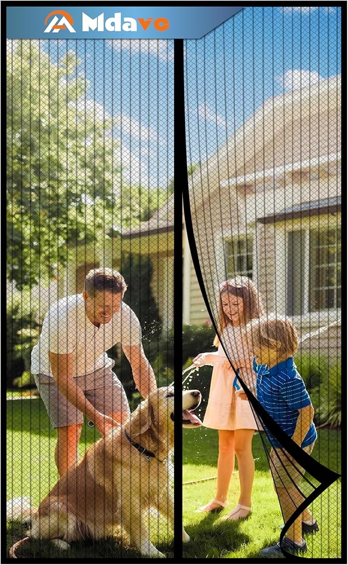 Magnetic Screen Door, Keep Bugs Out, Pet & Kid Friendly，Works with Front Doors, Sliding Doors,Fit Door Size 34 x 78 Inches ‎Black