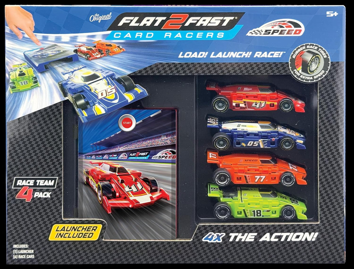 FLAT 2 FAST Original Speed Card Racer - Speed - 4 Pack / Multi - image 2