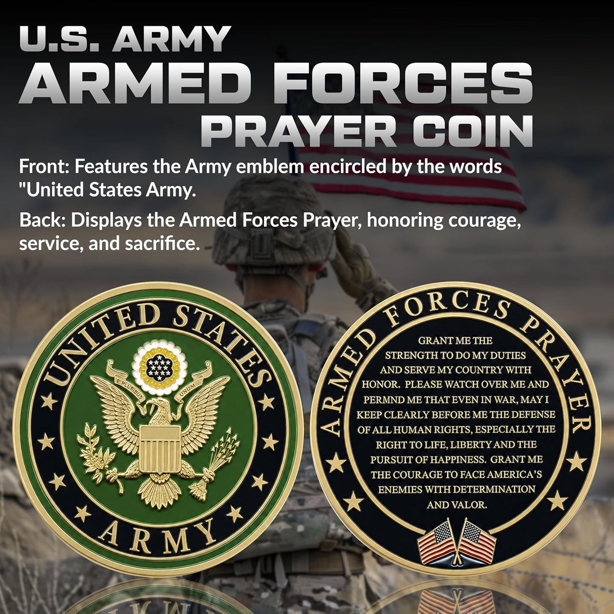 Military Gift Shop Air Force Armed Forces Prayer Coin - Army
