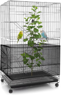Bird Cage Net Cover Seed Catcher - Black / 118 x 15 Inch/ 300 x 37 cm