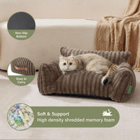 Cute Couch Bed for Pets, Supportive Cat Sofa for Indoor Cats - 24.0"L x 18.0"W x 10.0"Th / Brown - image 4