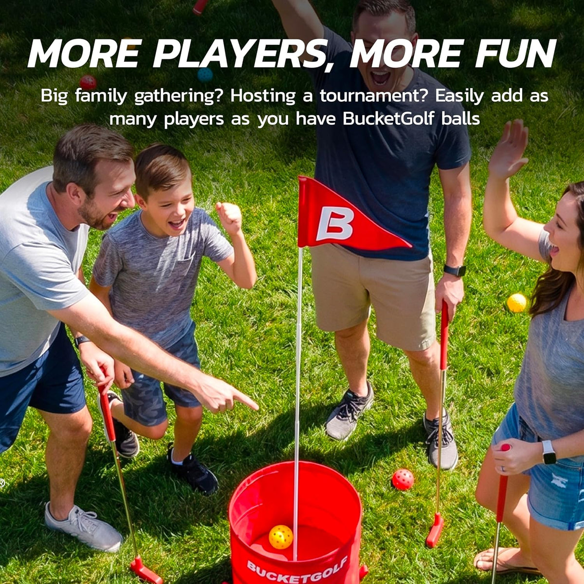 BUCKETGOLF extra balls, 6 pack of official size replacement lawn golf balls - view 5