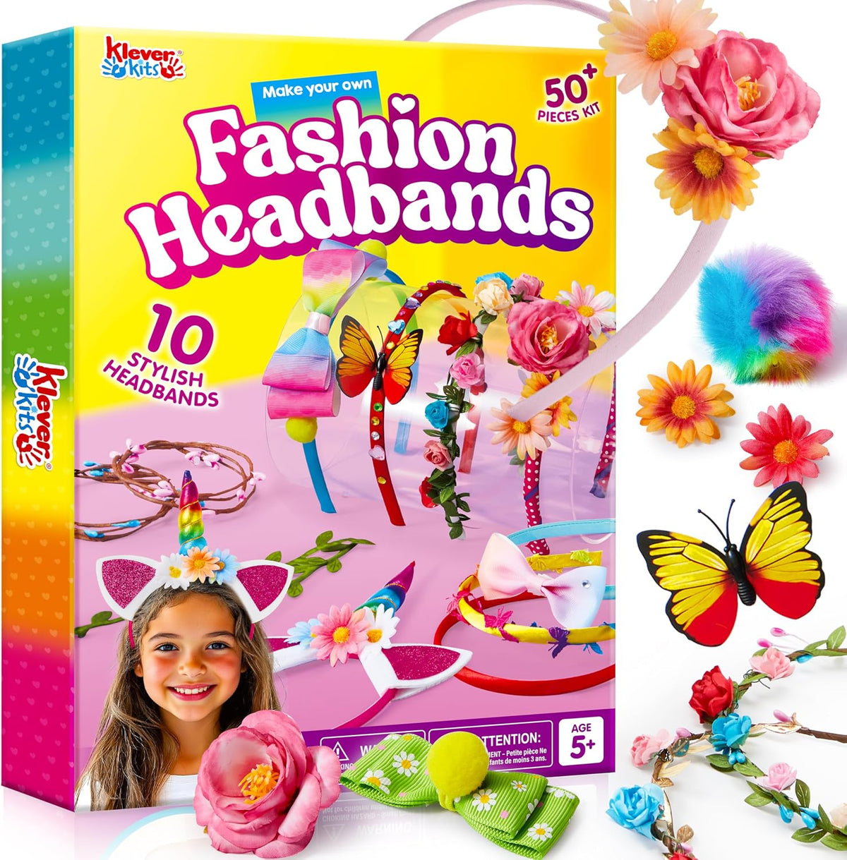 Klever Kits Headband Making Kit for Girls, Kids Headbands
