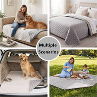 Waterproof Couch Cover, Washable Dog & Pet Furniture Protector - Lightgrey+cream / 68x82 Inches - image 3