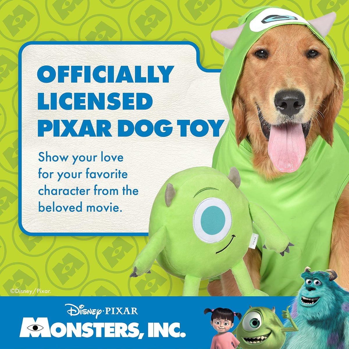 Disney for Pets Pixar Monsters Inc Sulley Plush Dog Toy - Mike Wazowski Plush / 9 Inch - image 2