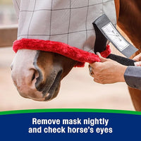Farnam SuperMask II Fly Mask Without Ears for Larger Horses, Full Face Coverage and Eye Protection from Insect Pests, Structured Classic Styling Mesh with Plush Trim, XL Size