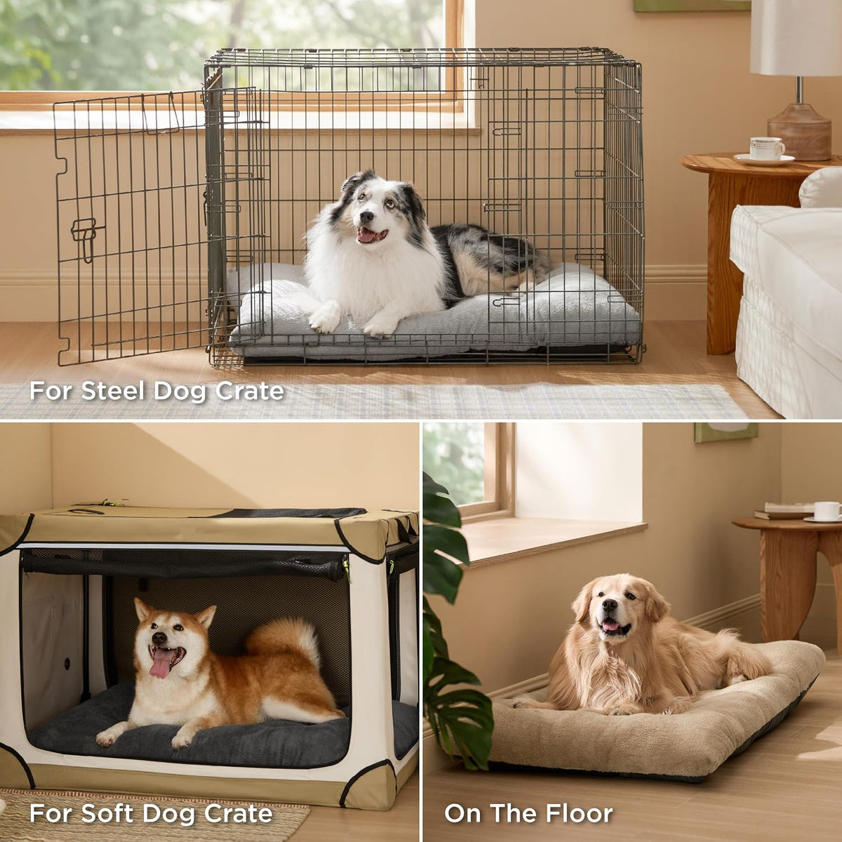 Bedsure Washable XL Dog Bed for Crate, Comfort Fluffy Pet Pillow - 35"L x 23"W x 3"Th (L-Crate) / Dark Gray - image 2