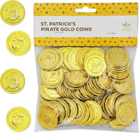 The Dreidel Company plastic gold coins, 50 pack of pirate doubloons for party favors - view 4