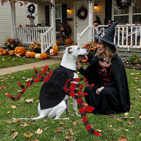 Dog Halloween Costume Large Breed, Furry Dog Spider Costume with 64 LED, Funny Halloween Dogs Costumes for Large Dogs Medium Pet Halloween Party Cosplay (Red)