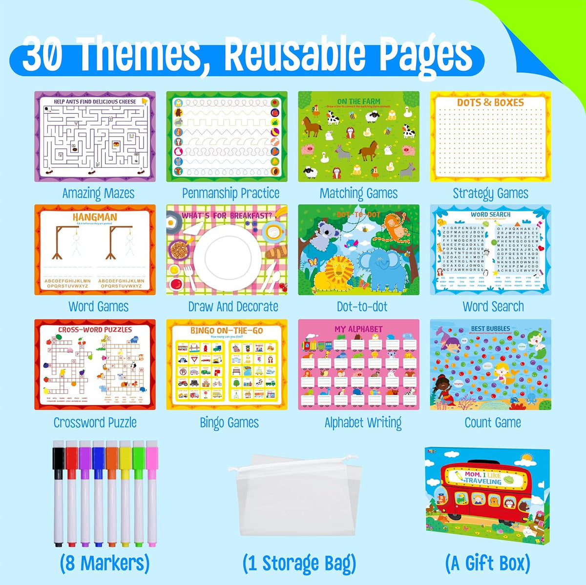 SpriteGru search and find book for kids with dry erase markers and storage bag - view 20